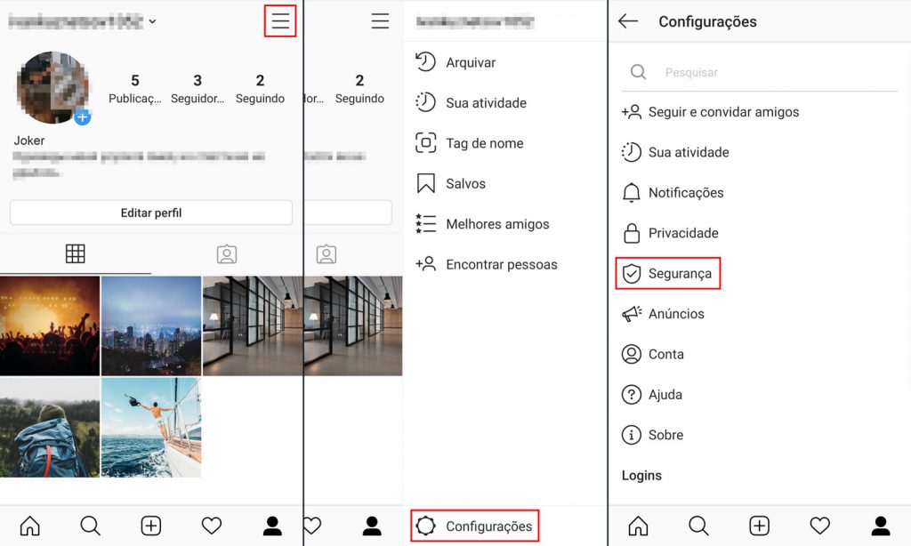Proteção de conta do Instagram